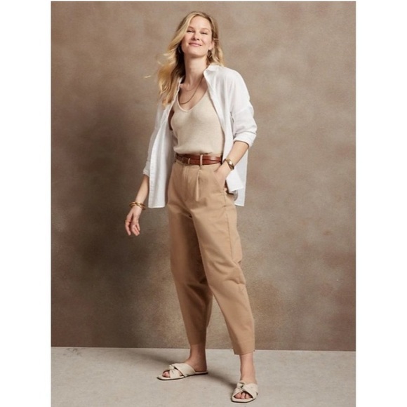 Banana Republic Relaxed pleated crop authentic chino pants barrel balloon safari - Picture 16 of 16